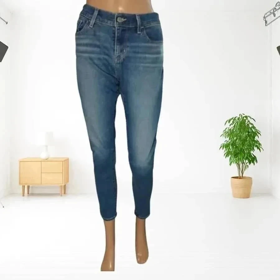 Levi's premium 710 skinny crop taille haute medium, stretch bleu – photo 2